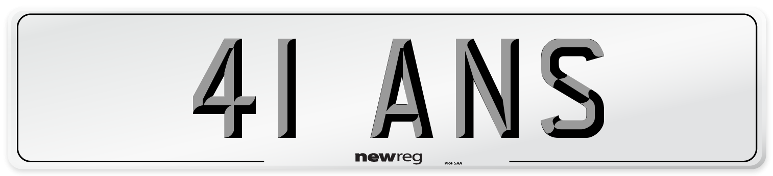 41 ANS Number Plate from New Reg